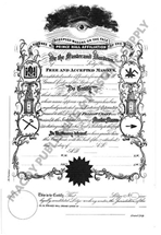 Prince Hall Masonic Membership Certificate F & AM