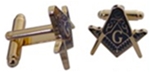 Masonic Cuff Links - Gold tone - Blue Background