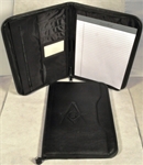 Deluxe Portfolio-Black with Masonic debossed emblem