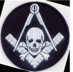 Square Compass and Skull Patch