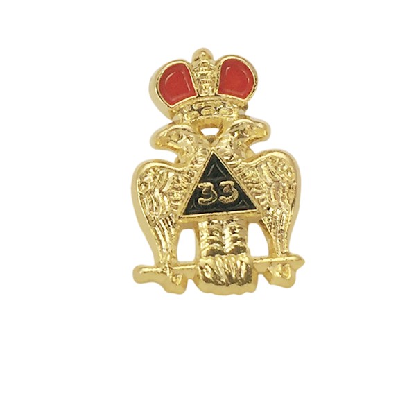 Scottish RIte 33* Lapel Pin - Goldplate