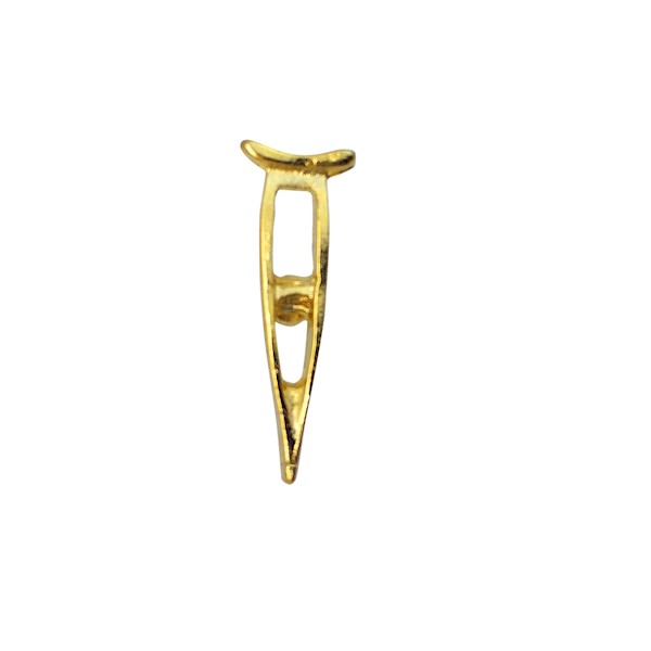 Shrine Crutch Lapel Button in gold tone